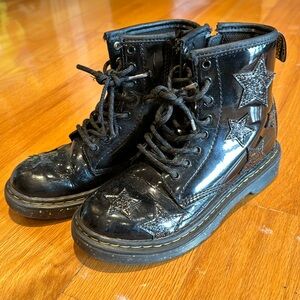 Dr Martens Junior 1460 Glitter Star Patent Lace Up Boots